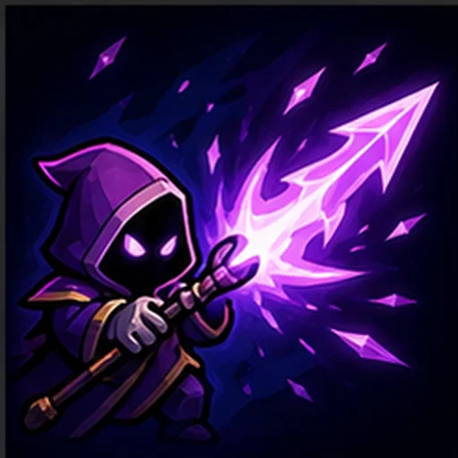 Mage skill artwork: a hooded caster wielding arcane energy